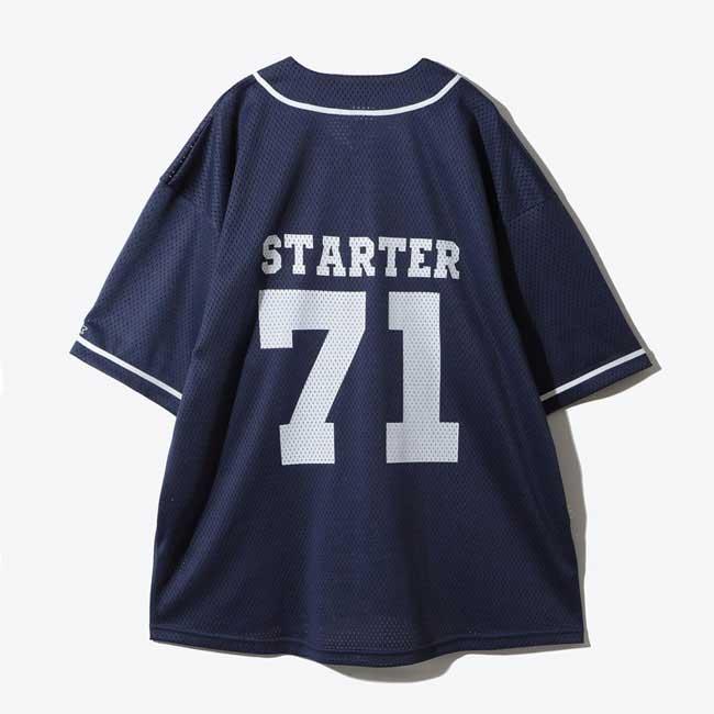 STARTER BLUE LABEL スターター MESH BASEBALL SHIRT メッシュベースボールシャツ Navy｜stormy-japan｜02