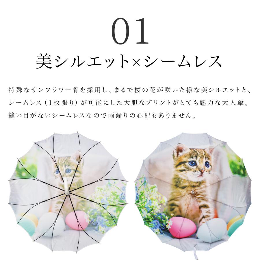 傘 レディース 長傘 ジャンプ傘 60cm 16本骨 一枚張り かさ カサ