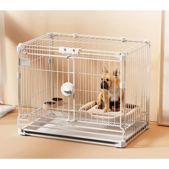 業務用ペットケージ Lサイズ ホワイト 犬 猫 うさぎ 屋根付き 室内用