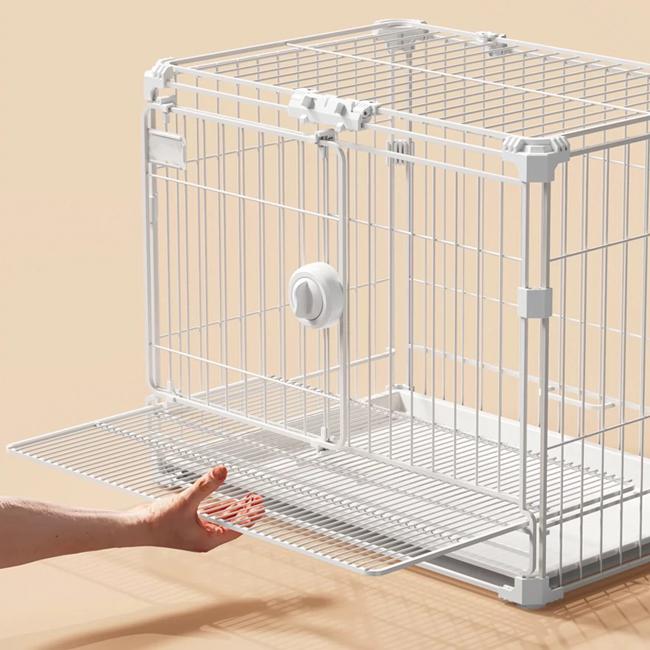 業務用ペットケージ Lサイズ ホワイト 犬 猫 うさぎ 屋根付き 室内用