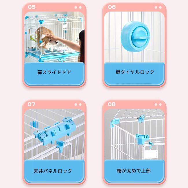ペットケージ　Mサイズ　屋根付き　スライドドア 業務用ペットケージ Mサイズ ホワイト 犬 猫 うさぎ 屋根付き 室内用