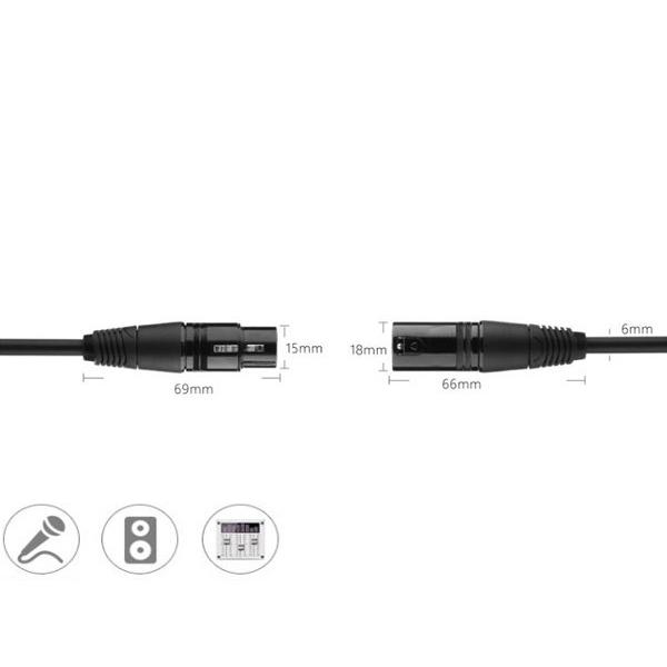 XLRケーブル DMXケーブル 5本セット 3pin 3m マイクケーブル XLRオス