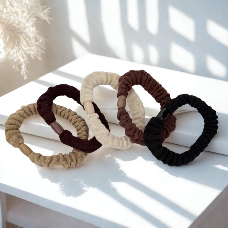 ヘアゴム レディース 髪ゴム 4本 5本セット 無地 フリル かわいい