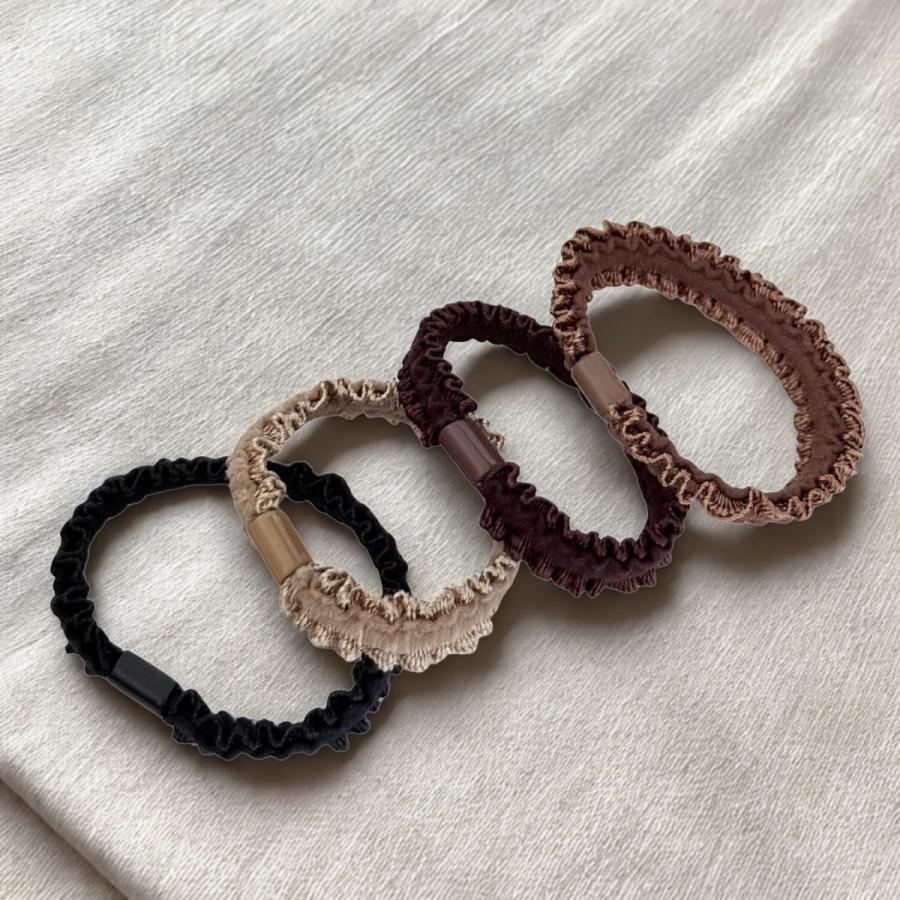 ヘアゴム レディース 髪ゴム 4本 5本セット 無地 フリル かわいい