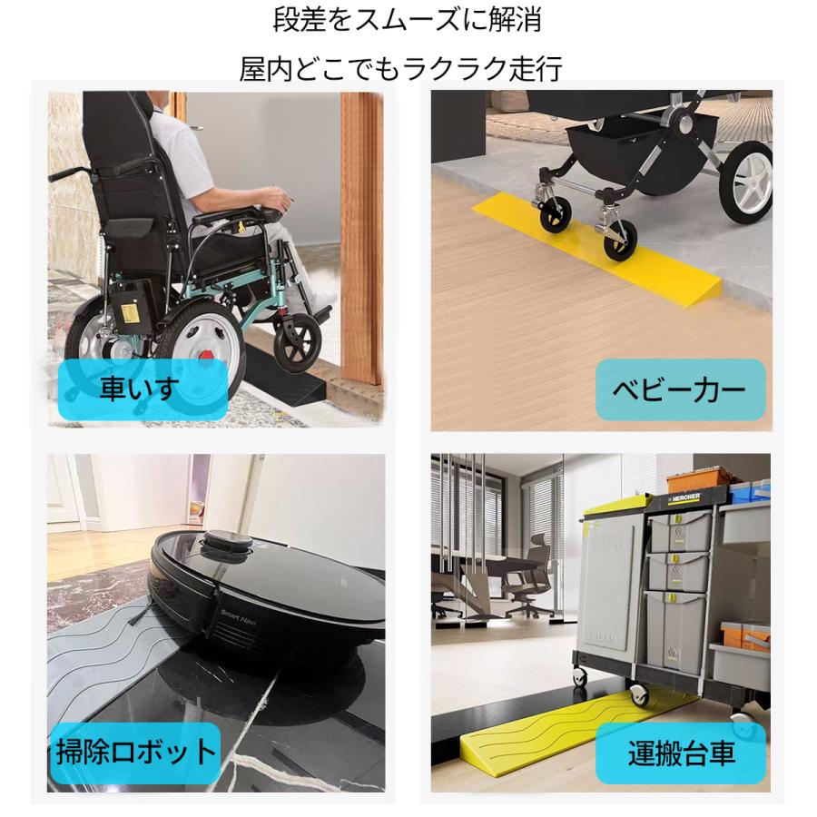 段差プレート  スロープ 99cm 幅 高さ1〜10.5cm PVC製 段差解消  玄関  段差スロープ 車椅子 自転車 |  | 01