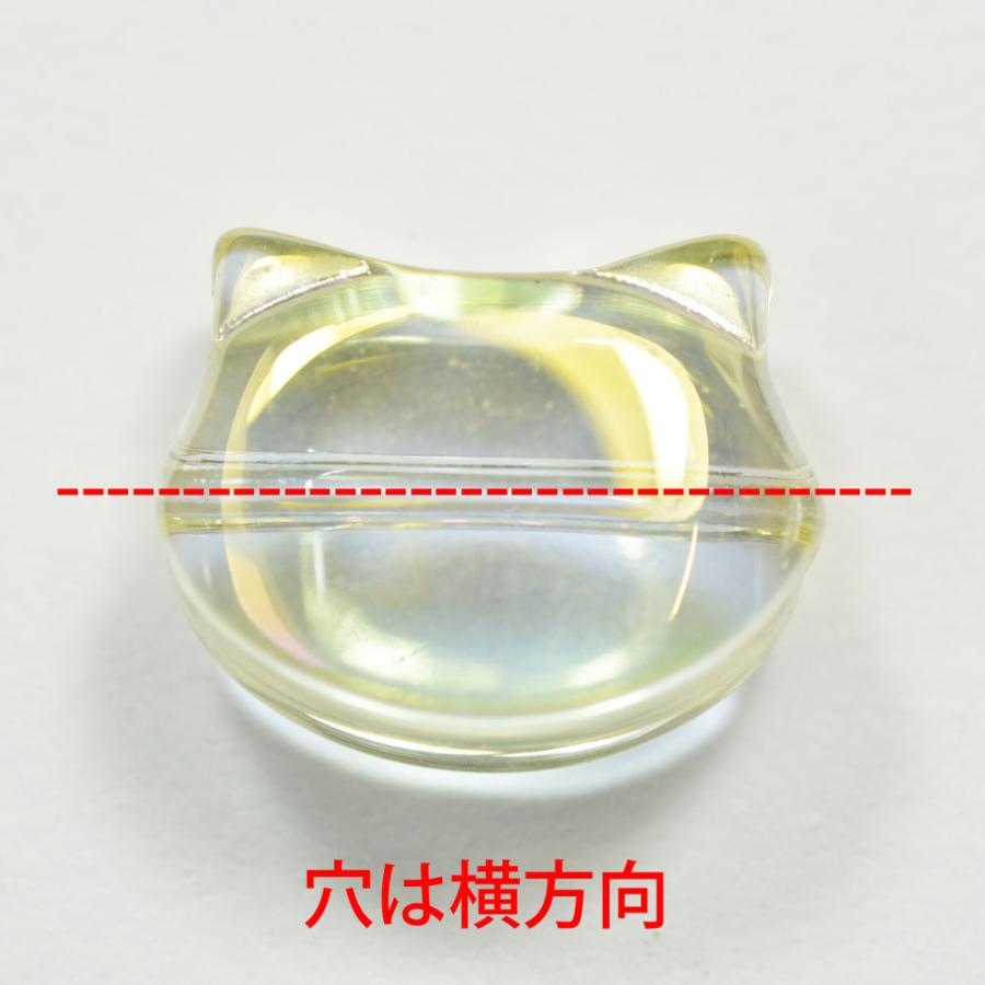 猫の顔 頭 ガラスビーズ よこ穴 10×8mm ミックスオーロラカラー 3コ入り CT026 |  | 01