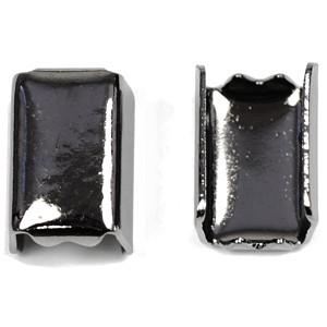 アクセサリーパーツ 金具 ツメ付ひも留め ゴム留め金具 Mサイズ 黒色