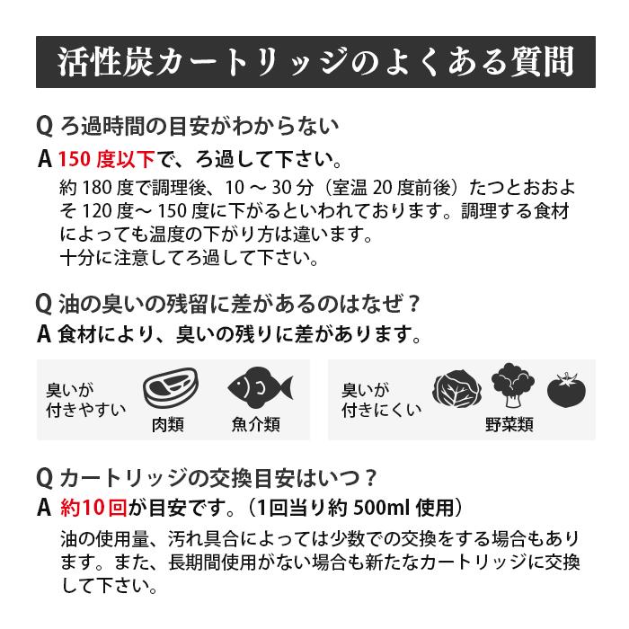 京都活具 活性炭 ろ過フィルター カートリッジ 3個入り【公式ショップ オリジナルブランド 日本製 ろ過 エコ オイルポット カートリッジ 再利用 コンパクト】 | 京都活具 | 14