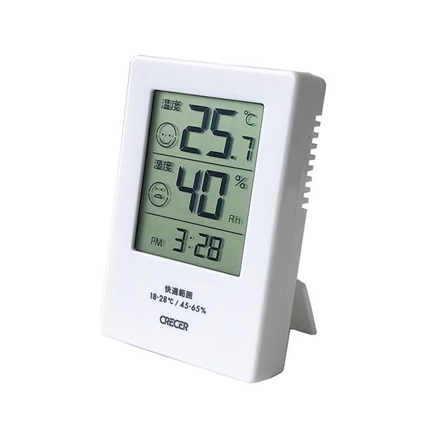 【送料無料】CR-2600W クレセル デジタル時計付き温湿度計 facy CR-2600W | 