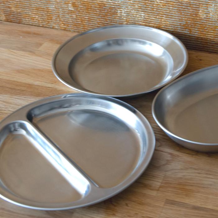 タイガークラウン 昭和レトロ ステンレス皿 ST小判カレー皿 No.6971