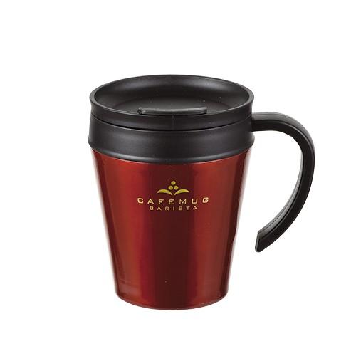 【2160円以上送料無料】パール金属 カフェマグバリスタ 真空蓋付マグカップ330(コーヒーチェリー)　HB-3986 | 
