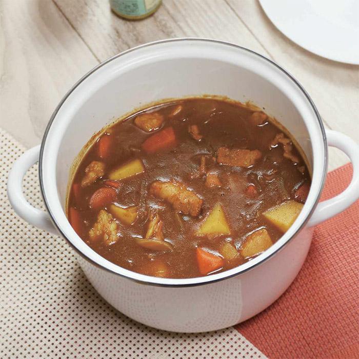 パール金属 カリーシェフ ホーローカレー鍋 20cm HB-4871 【ガス火  IH対応 両手なべ 3.9L 深型 琺瑯 20センチ 蓋付き ほうろう鍋 お手入れ簡単 ホワイト】 |  | 03