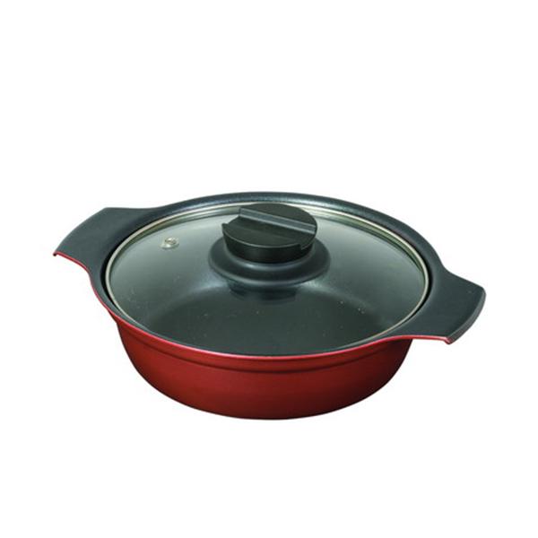 【2160円以上送料無料】パール金属 HB-6962 旨味 ふっ素加工IH対応ガラス蓋付卓上鍋16cm | 