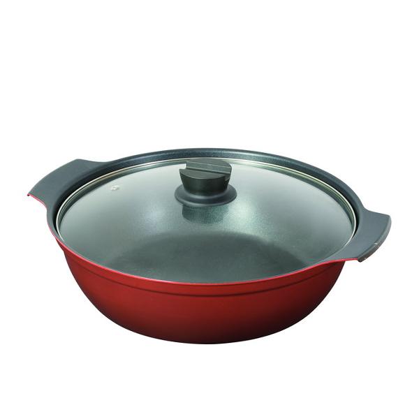 【送料無料】パール金属 HB-6967 旨味 ふっ素加工IH対応ガラス蓋付卓上鍋30cm | 