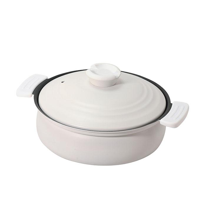 パール金属 HC-460 軽量ふっ素加工IH対応土鍋風卓上鍋20cm(ホワイト