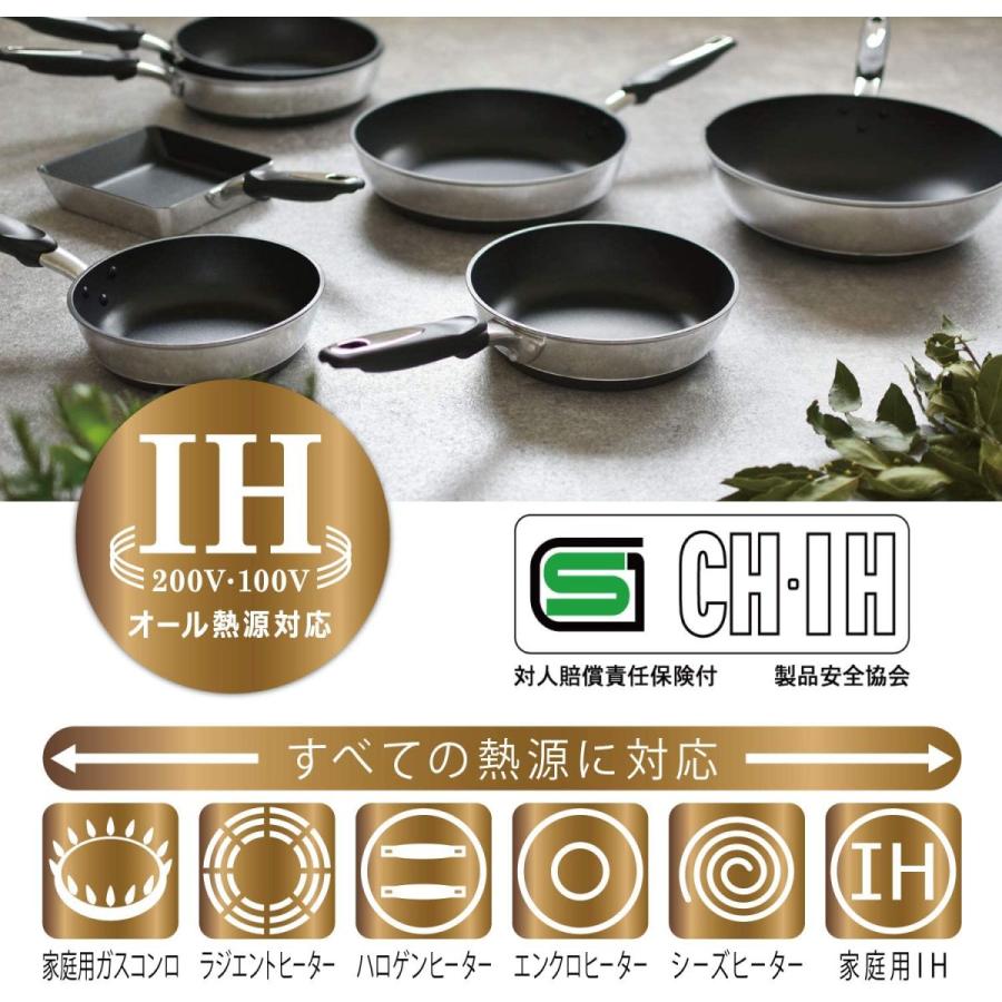 【送料無料】 北陸アルミ 【日本製】IHハイキャストプレミアム フライパン24cm |  | 04
