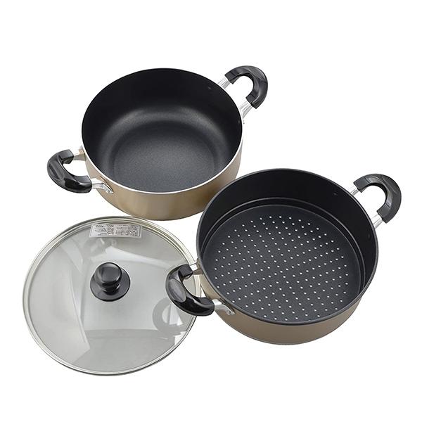 【送料無料】和平　OR-7132 おおらか鍋　ＩＨ対応二段蒸し器２５cm |  | 01