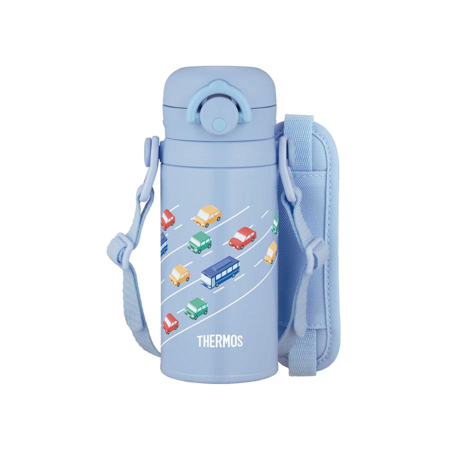 サーモス 真空断熱キッズケータイマグ 350ml ライトブルー JPF-350 LB【THERMOS 水筒 350mlストラップ付き 肩にやさしいショルダーパッド付き】 |  | 01