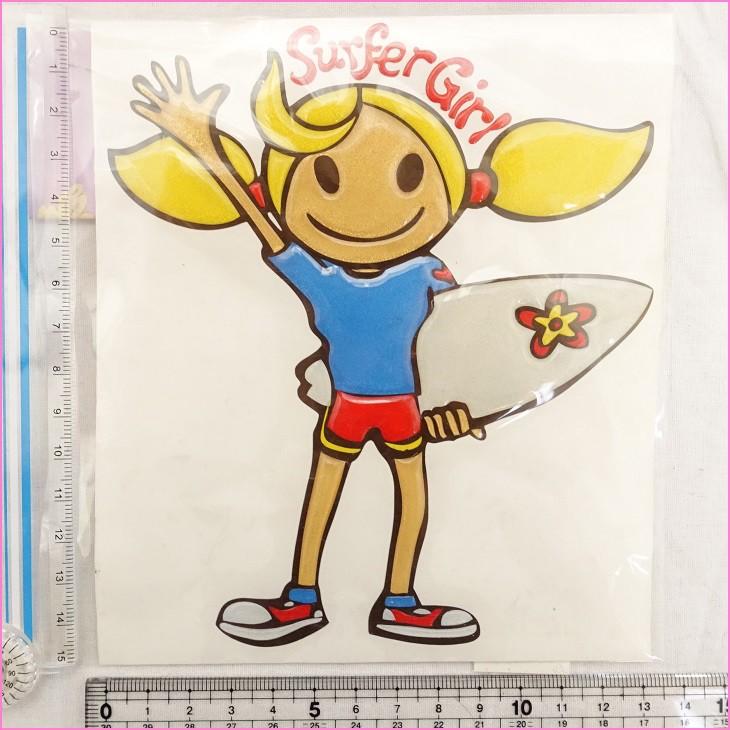 SURFeR GiRL サーファーガール サマーウェービング ステッカー シール 