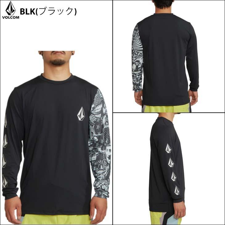VOLCOM 22 SS ボルコム 長袖ラッシュガード ICONIC STONE COLLAGE LS ラッシュ 日焼け防止 アート＆ロゴ ...