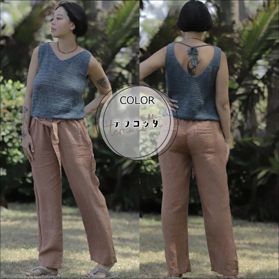 indigo sea2025☆バンブーリラックスパンツ☆グレーブラウン 24 Indigo Sea インディゴシー ロングパンツ リネンシンシアパンツ