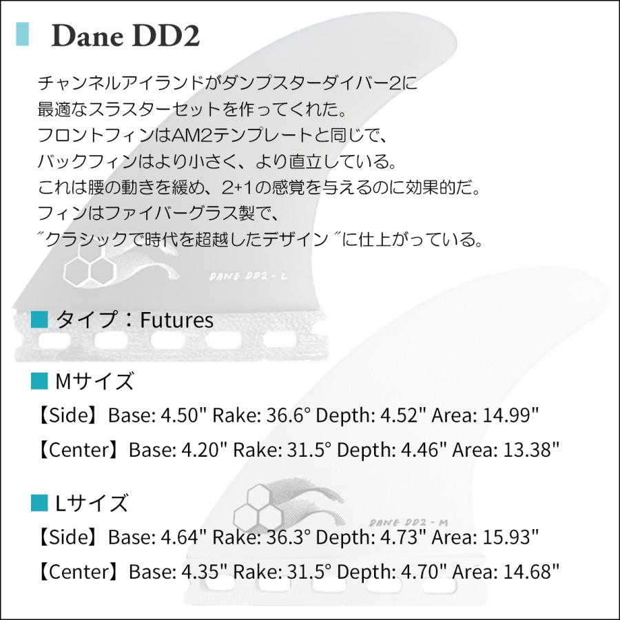 Channel Islands チャンネル アイランド フィン Dane DD2 Fin Futures. ダンプスターダイバー2 フューチャー トライ 3本セット デーン・レイノルズ 日本正規品｜stradiy｜04