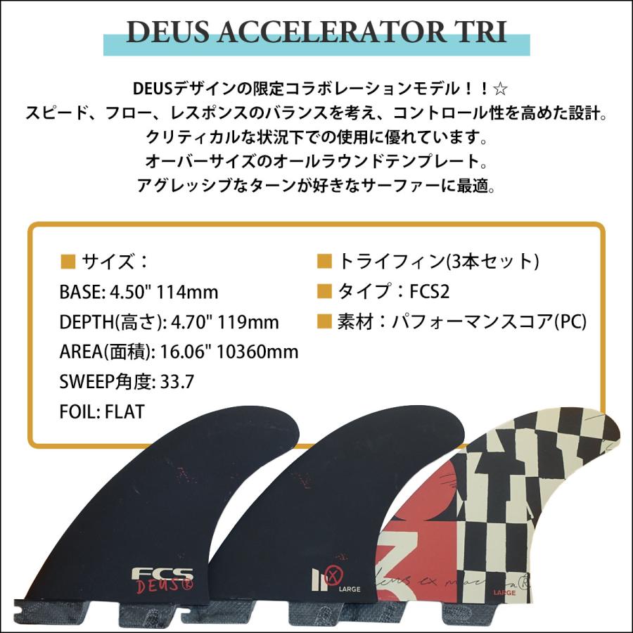 FCS FCS2 フィン DEUS ACCELERATOR PC TRI FINS デウス 限定