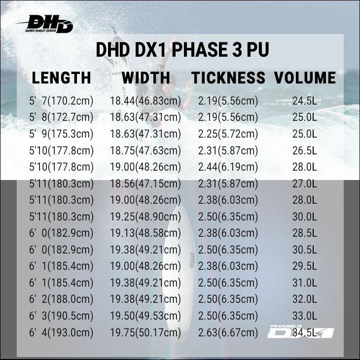 2022年モデル DHD サーフボード DX1 PHASE3 PU ディーエックス