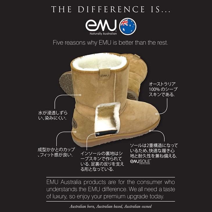 emu エミュー Cairns Denim Fur ケアンズデニムファー モカシン
