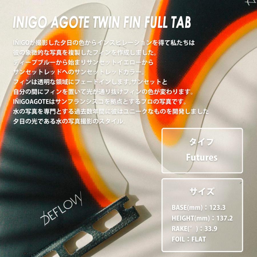 DEFLOW デフロウ フィン INIGO AGOTE TWIN FIN FULL TAB 