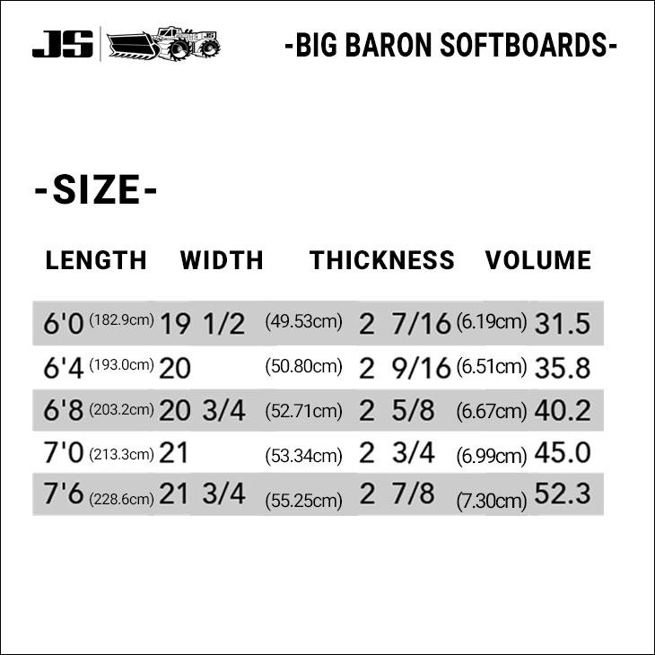 2022年モデル JS Industries サーフボード BIG BARON SOFTBOARDS 7'0