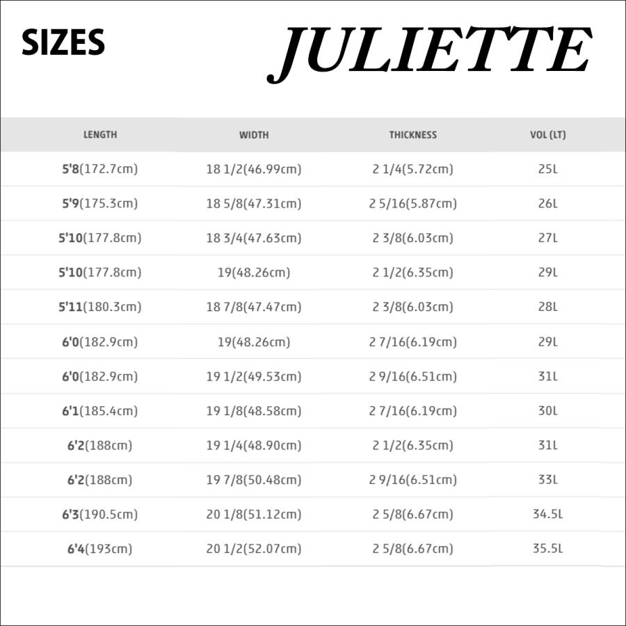 25 DHD サーフボード JULIETTE ジュリエット PU 5'8〜6'4 2025年