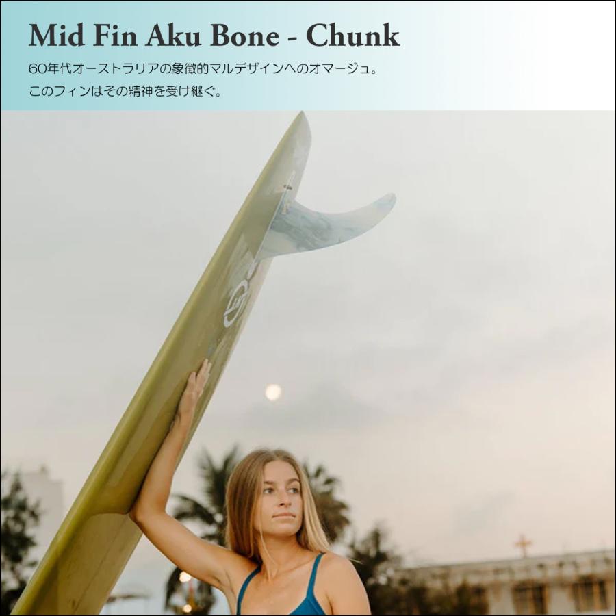 Mid Fin ミッドフィン シングルフィン ロングボード フィン Aku Bone