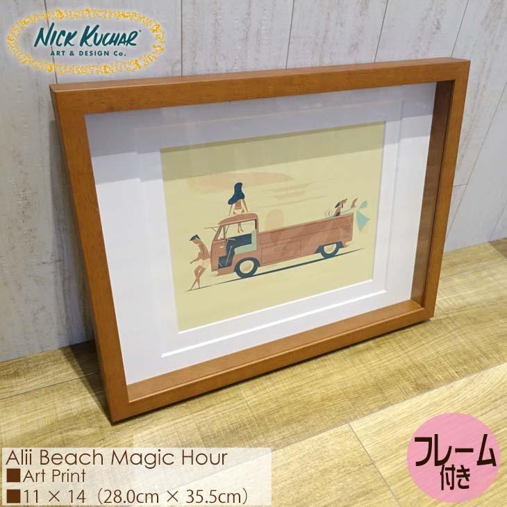 Nick Kuchar ニックカッチャー Alii Beach Magic Hour Art Print MATTED PRINTS マットプリント アートプリント フレーム付き ダブルマット 正規品