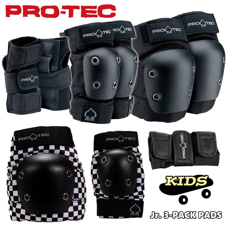PRO-TEC ジュニア パッドセット プロテック PRO-TEC（スポーツ） PRO-TEC プロテック プロテクター BLACK