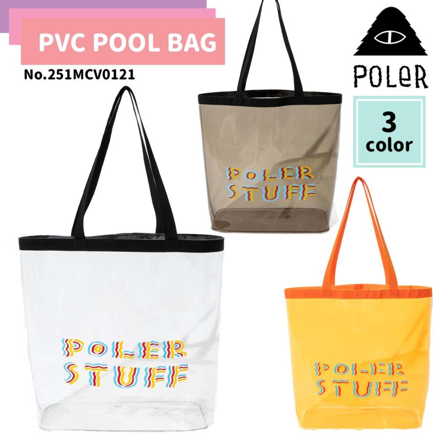 25 SP POLeR ポーラー クリアバッグ かばん PVC プール アウトドア キャンプ サーフィン ユニセックス 251MCV0121 日本正規品 | POLeR