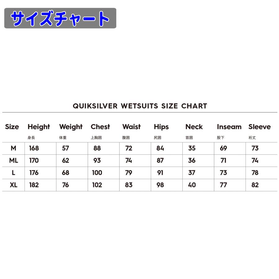 23/24 QUIKSILVER クイックシルバー セミドライ ウェットスーツ ロング