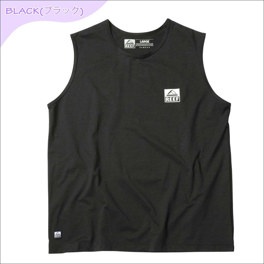 RHC REEF ブラック ラッシュ タンクトップ S REEF（リーフ） 23 SS REEF ラッシュタンク VERTICAL LOGO RASH TANK