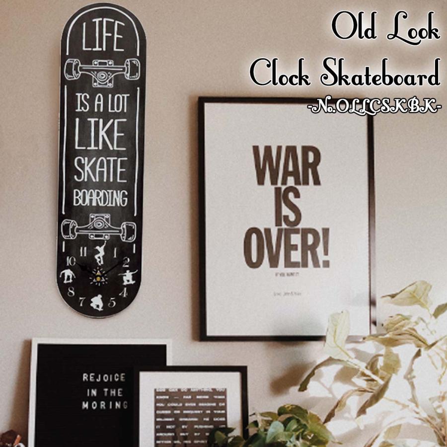 雑貨 インテリア 時計 Old Look Clock Skateboard オールド