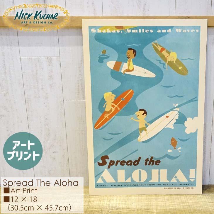 Nick Kuchar ニックカッチャー Spread The Aloha Art Print Hawaii