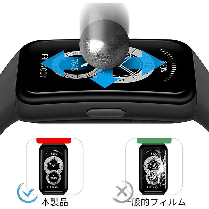 YOFITAR HUAWEI band 6 用 フィルム?HUAWEI スマートウォッチband 6 3D曲面カバー 全面保護 HUAWEI｜strageriku｜02