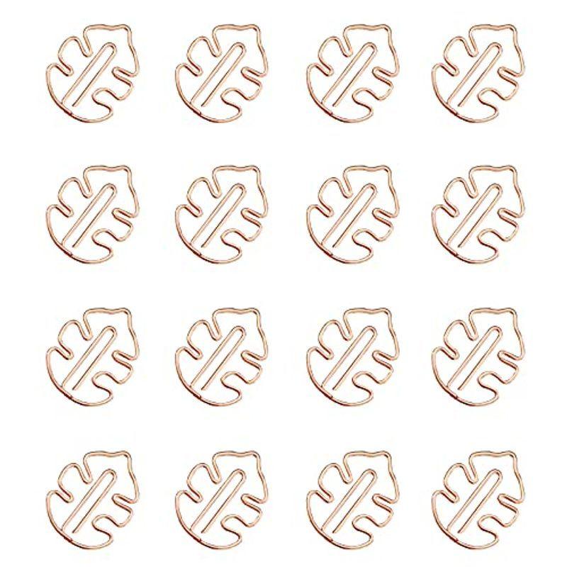 Ssjqk クリップ クリップ かわいい 事務用品 クリップ ブックマーク ペーパークリップ 16個セット 葉 日本の職人技