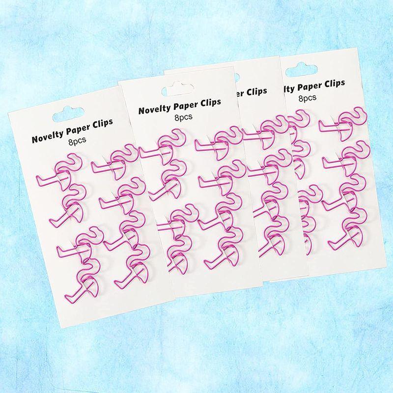 Ssjqk クリップ クリップ かわいい 事務用品 クリップ ブックマーク ペーパークリップ 16個セット フラミンゴ 正式的