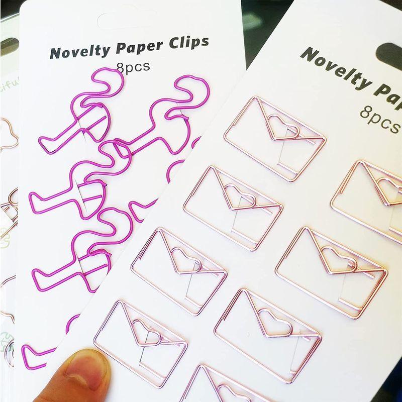 Ssjqk クリップ クリップ かわいい 事務用品 クリップ ブックマーク ペーパークリップ 16個セット フラミンゴ 正式的