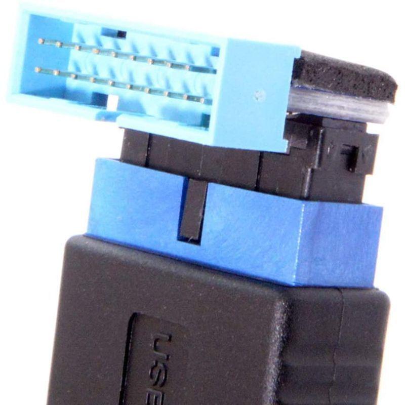 CY USB 3.0 20ピン オス-メス 延長アダプター マザーボードメインボード用 下向き90度｜strageriku｜08