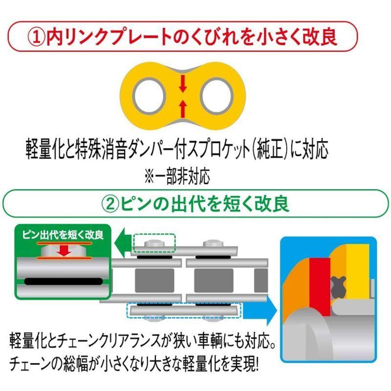 EK(イーケー) QXリングシールチェーン 420SR-X スチール 106L セミプレスクリップジョイント｜strageriku｜06