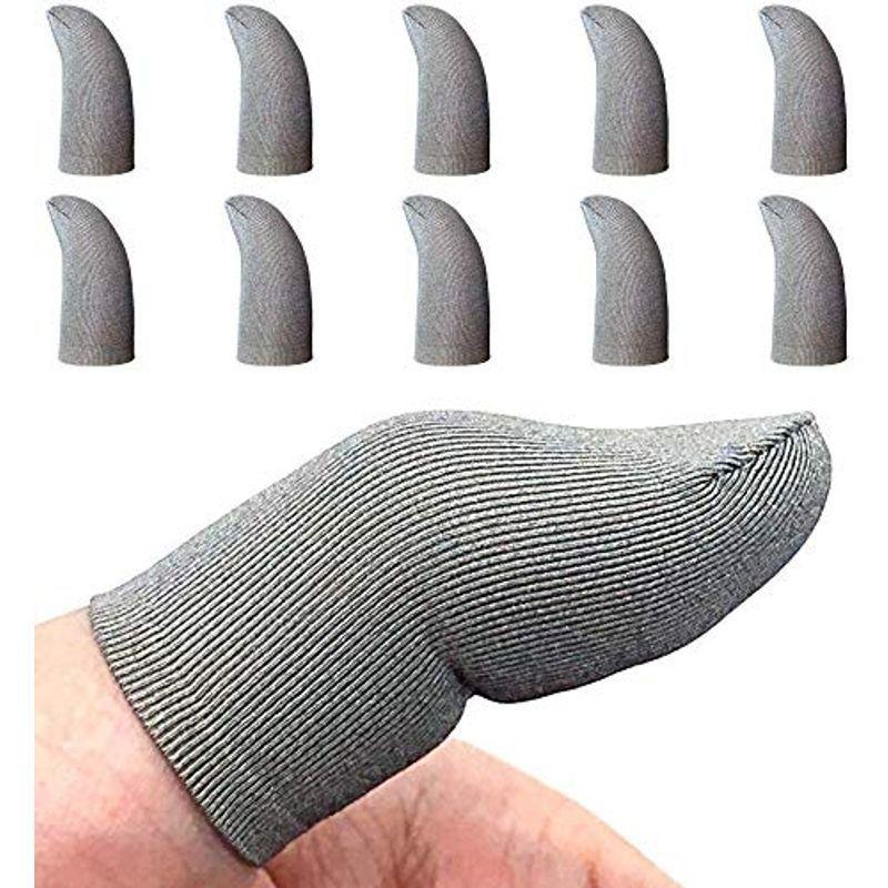 二層エッジ折り 薄型10個入り ゲーム指サック スマホ用指カバー 音ゲー スマホゲーム 手汗対策 銀繊維 高感度 操作性アップ 全機種対 Off