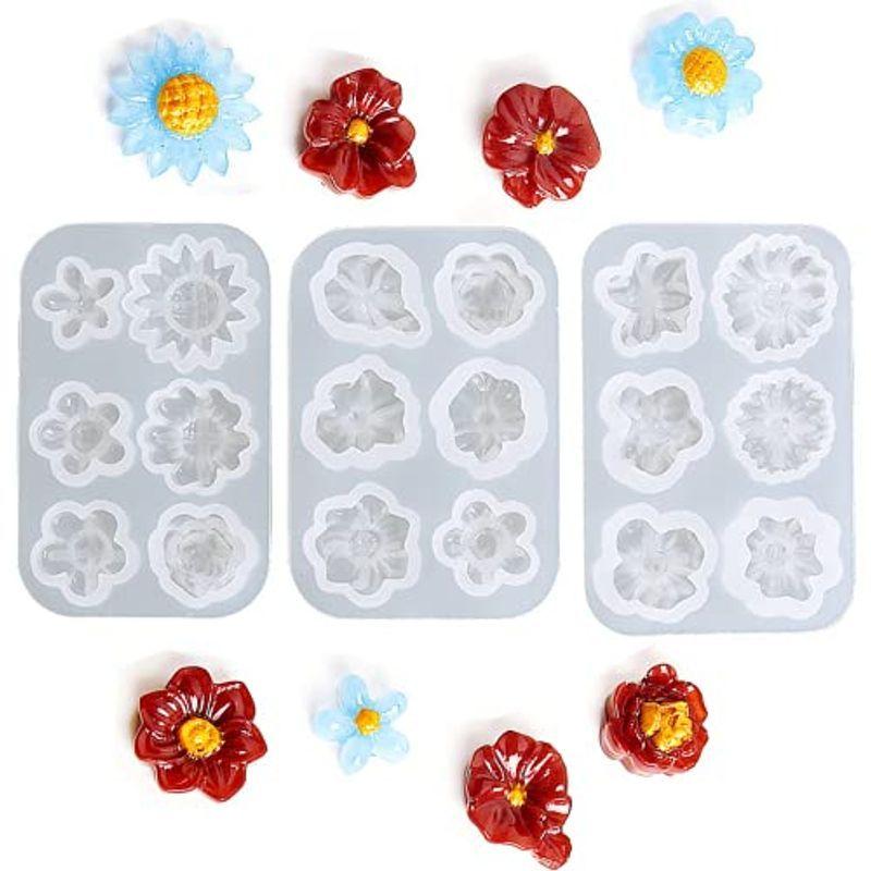 立体 花 レジン シリコンモールド 3個セット 18種類 Uvレジン ソフトモールド 小花 クラフト 樹脂 粘土 オルゴナイト 型 抜き型 ストレージリク 通販 Yahoo ショッピング
