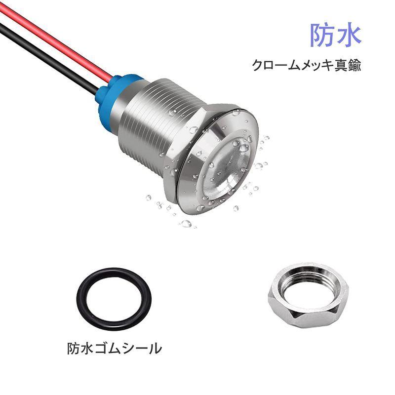 LED インジケータライト 赤 緑 黄 青 白 DC 12 - 24V IP66 防水 6mm メタル 信号灯 パイロットランプ LEDラン 限定特価 LED インジケータライト 赤 緑 黄 青 白 DC 12 - 24V IP66 防水 6mm メタル 信号灯 パイロットランプ LEDラン 限定特価