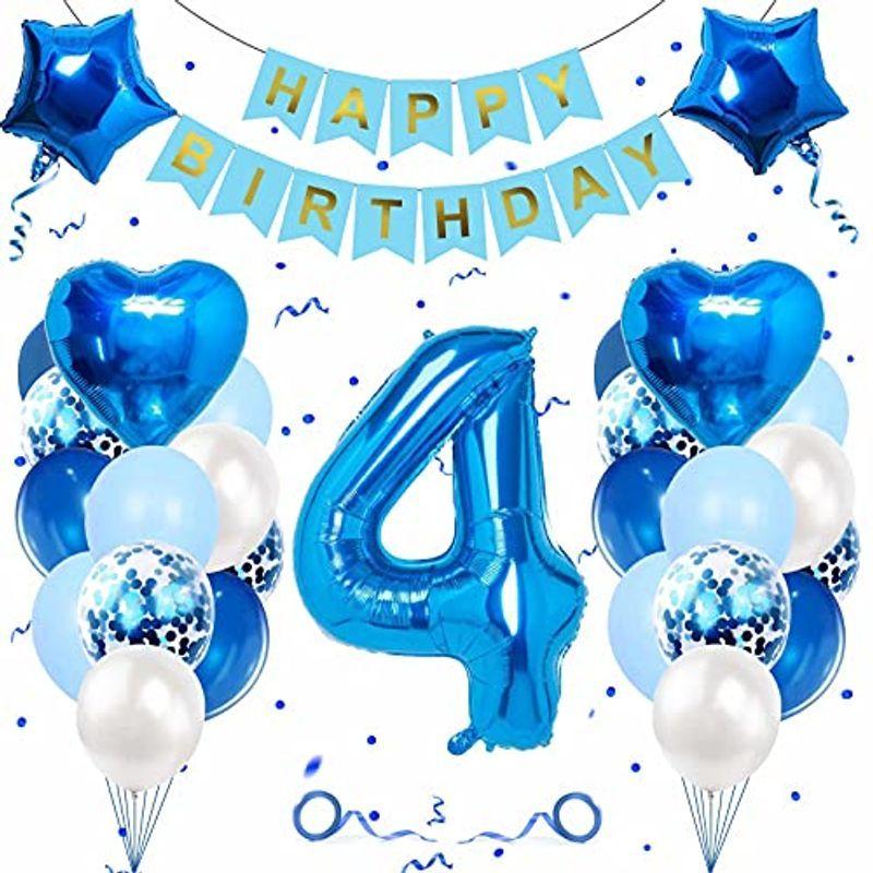 誕生日 飾り付け 誕生日 バルーン ナンバー 数字風船 4歳 ブルー 男の子 女の子 Happy Birthday 風船 大きい 誕生日 ハ ストレージリク 通販 Yahoo ショッピング